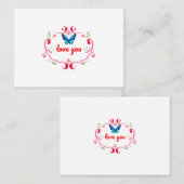 Poster voor een kaart die zegt dat ik van je hou visitekaartje (Voorkant / Achterkant)