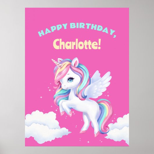 Poster voor een magisch verjaardagsfeestje. (Voorkant)