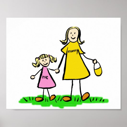 Poster voor eigen karakteristiek moeder en dochter (Voorkant)