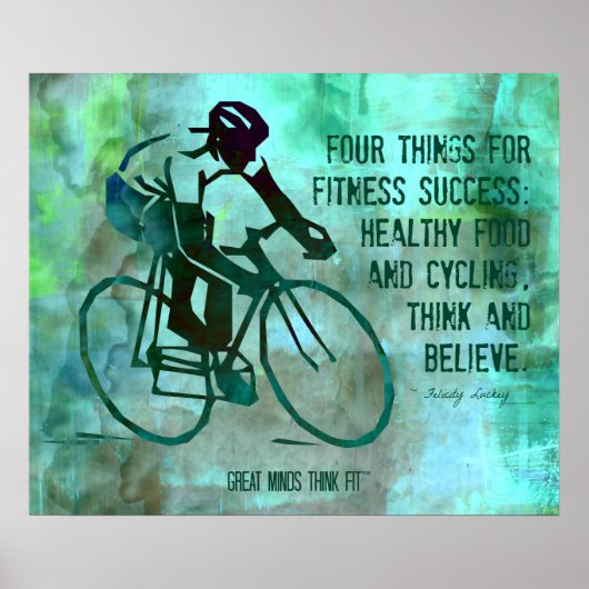 Poster voor fietsCitaat en fitness (Voorkant)