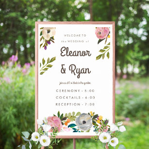 Poster voor geborenen van gevlekte Floral Wedding