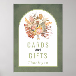 Poster voor gedroogde palmen, pampasgrassen, groen