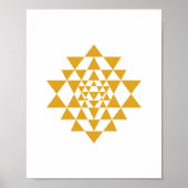 Poster voor geel Sri Yantra Sacred Geometry Wall A (Voorkant)