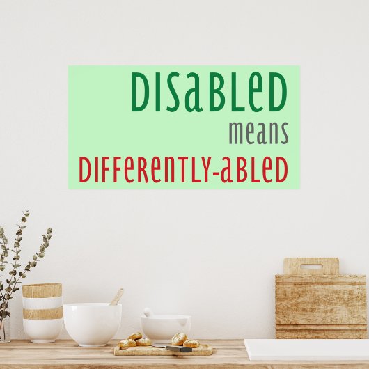 Poster voor gehandicaptenbewustzijn (Keuken)