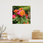 Poster voor gele roze rozen afdrukken (Keuken)