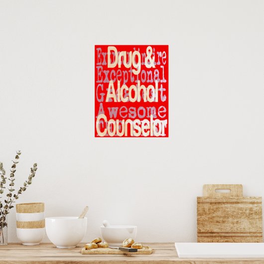 Poster voor geneesmiddelen en alcohol (Keuken)