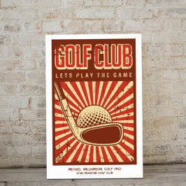 Poster voor gepersonaliseerd retro Golf Club