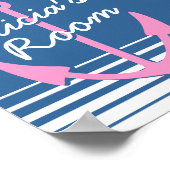 Poster voor gepersonaliseerde nautische slaapslaap (Hoek)