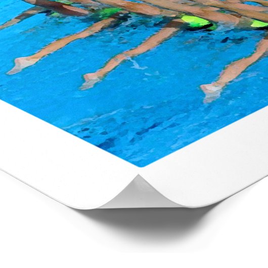 Poster voor gesynchroniseerd zwemmen (Hoek)