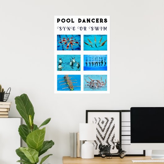 Poster voor gesynchroniseerd zwemmen (Thuiskantoor)