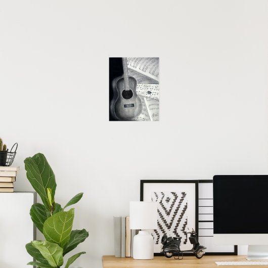 Poster voor gitaar & vel (Thuiskantoor)