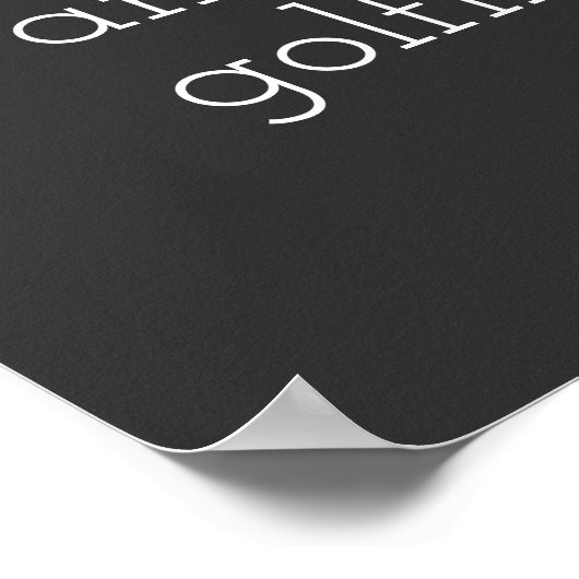 poster voor golfers, grijs en wit (Hoek)