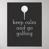 poster voor golfers, grijs en wit (Voorkant)