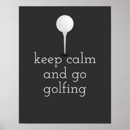 poster voor golfers, grijs en wit
