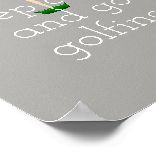 poster voor golfers, grijs en wit (Hoek)