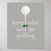 poster voor golfers, grijs en wit (Voorkant)