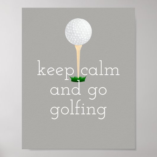 poster voor golfers, grijs en wit (Voorkant)