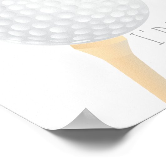 poster voor golfers, grijs en wit (Hoek)