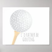 poster voor golfers, grijs en wit (Voorkant)