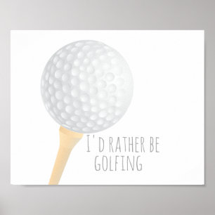 poster voor golfers, grijs en wit