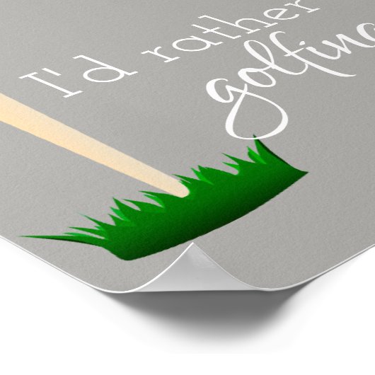 poster voor golfers, grijs en wit (Hoek)