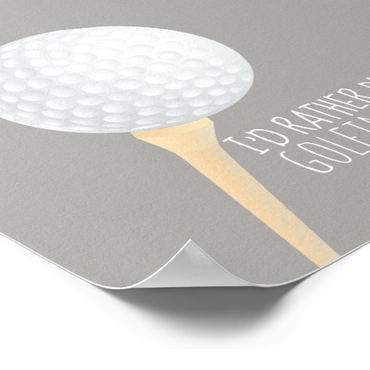 poster voor golfers, grijs en wit (Hoek)
