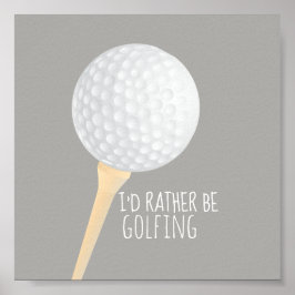 poster voor golfers, grijs en wit