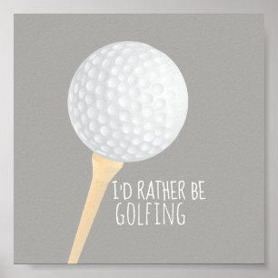 poster voor golfers, grijs en wit