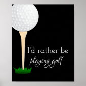 poster voor golfers zwart-wit (Voorkant)