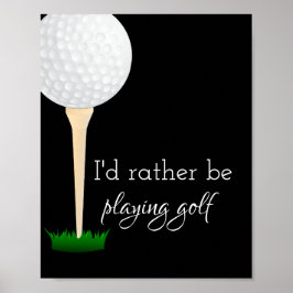 poster voor golfers zwart-wit