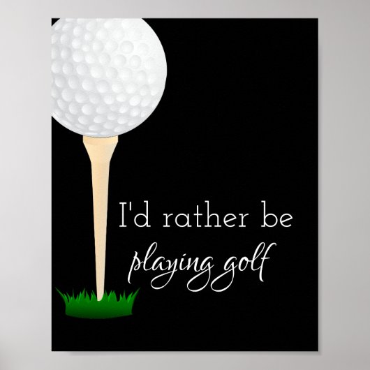 poster voor golfers zwart-wit (Voorkant)