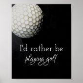 poster voor golfers zwart-wit (Voorkant)