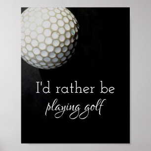 poster voor golfers zwart-wit