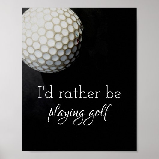 poster voor golfers zwart-wit (Voorkant)