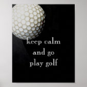 poster voor golfers zwart-wit (Voorkant)