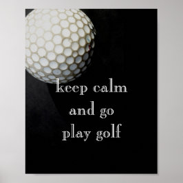 poster voor golfers zwart-wit