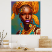 Poster voor goudsieraden van Afrikaanse prinses (Keuken)