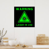 Poster voor groene en zwarte laserwaarschuwing (Keuken)