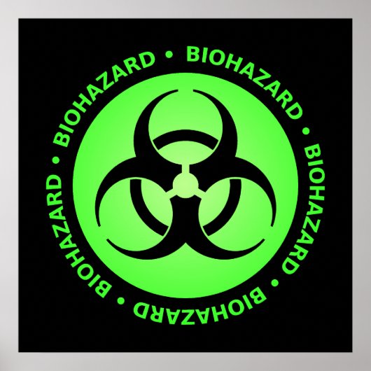 Poster voor groene waarschuwing voor gevaren (Voorkant)