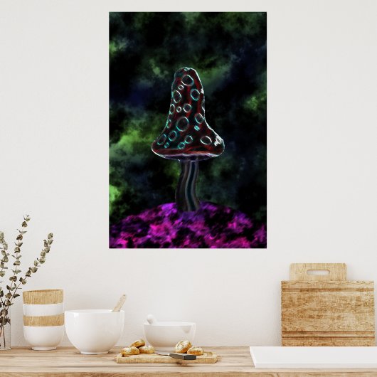 Poster voor grote driepuntspaddenstoel (Keuken)