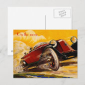 Poster voor hardloopauto's briefkaart (Voorkant / Achterkant)