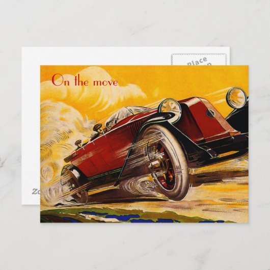 Poster voor hardloopauto's briefkaart (Voorkant / Achterkant)