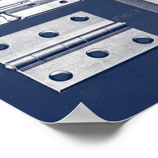  Poster voor hardware Bolts-Hinges Denim Dark (Hoek)