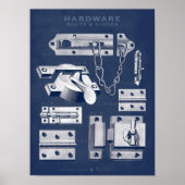  Poster voor hardware Bolts-Hinges Denim Dark (Voorkant)