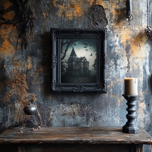 Poster voor haunted House - Halloween Spooky Print