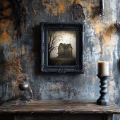 Poster voor haunted House - Halloween Spooky Print