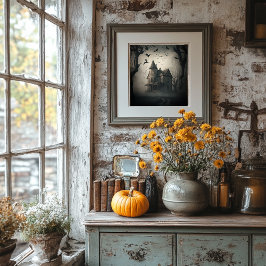 Poster voor haunted House - Halloween Spooky Print