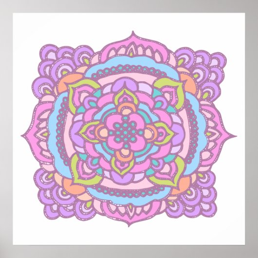 Poster voor helderkleurig Ornament (Voorkant)