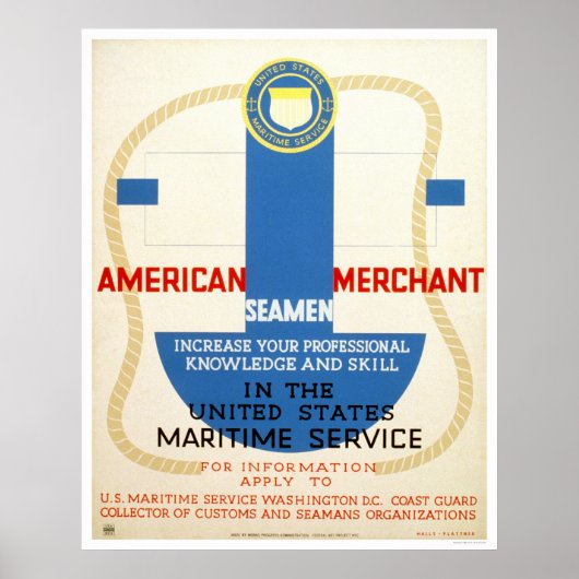 Poster voor herstel van de maritieme dienst - WPA (Voorkant)