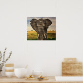 Poster voor het afdrukken van Afrikaanse olifanten (Keuken)